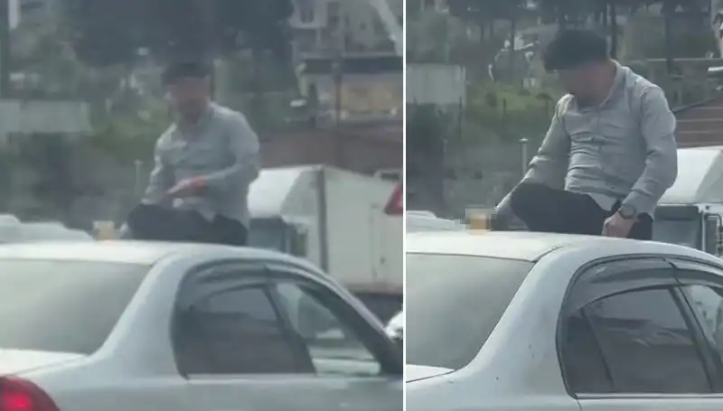Trafikte Şaşkınlık Yaratan Olay: Otomobil Üzerinde Eğlenceyi Tavan Yaptı!