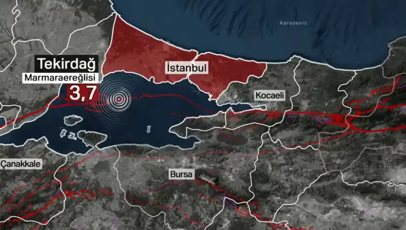 Marmara Denizi’nde Şiddetli Deprem: 3,7 Büyüklüğündeki Sarsıntı Halkı Endişelendirdi