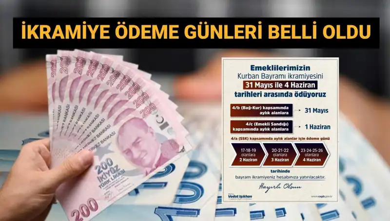 Emeklilerin Bayram İkramiyeleri Hesaplarda! Ödeme Tarihleri Açıklandı